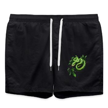 Green Tree Python Snakes Lover Terrarium - Swim Trunks - black - Front - AI Model Male 185 light (185cm)