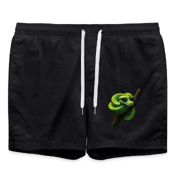 Arbre vert Python Serpents Amoureux Terrarium - Short de bain - noir - Devant - AI Model Male 185 light (185cm)