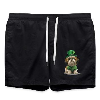 Shih Tzu - Badeshorts - Schwarz - Vorne - AI Model Male 185 light (185cm)