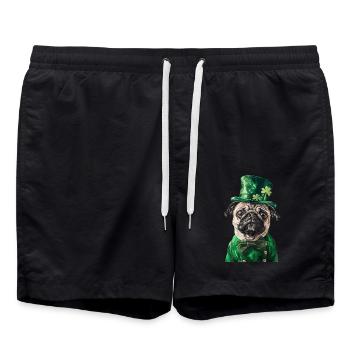 Mops - Badeshorts - Schwarz - Vorne - AI Model Male 185 light (185cm)