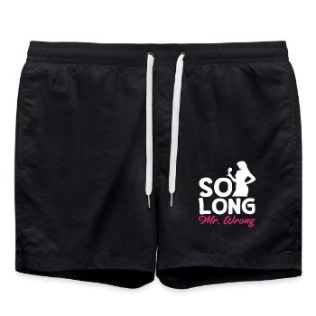 Au revoir, M. Wrong, embrasse le divorce - Short de bain - noir - Devant - AI Model Male 185 light (185cm)