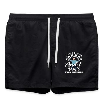 I lost 200 pounds and I miss them - Swim Trunks - black - Front - AI Model Male 185 light (185cm)