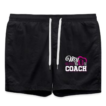 Baseball My Heart Belongs To Baseball Coach - Swim Trunks - black - Front - AI Model Male 185 light (185cm)