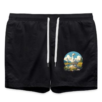 Gänse Gans - Badeshorts - Schwarz - Vorne - AI Model Male 185 light (185cm)