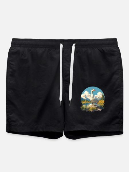 geese goose - Swim Trunks - black