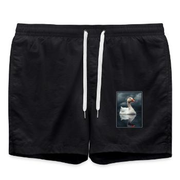 geese goose - Swim Trunks - black - Front - AI Model Male 185 light (185cm)