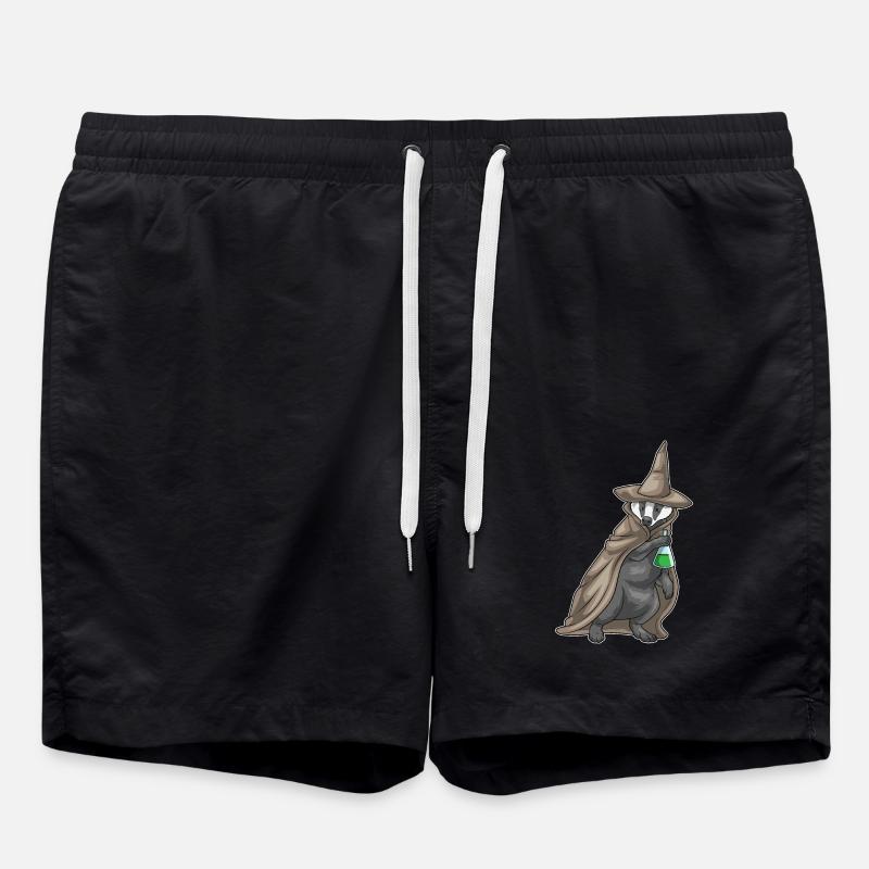 Badger Halloween Witch - Swim Trunks - black