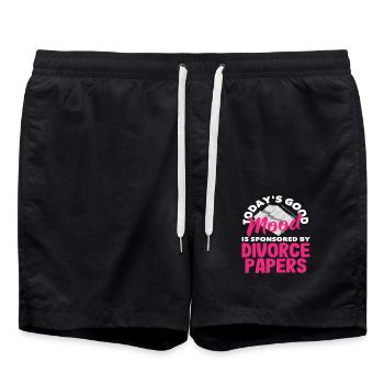 Today's Good Mood sponsored by Divorce - Swim Trunks - black - Front - AI Model Male 185 light (185cm)