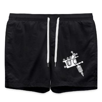Tattoo Maschine - Badeshorts - Schwarz - Vorne - AI Model Male 185 light (185cm)
