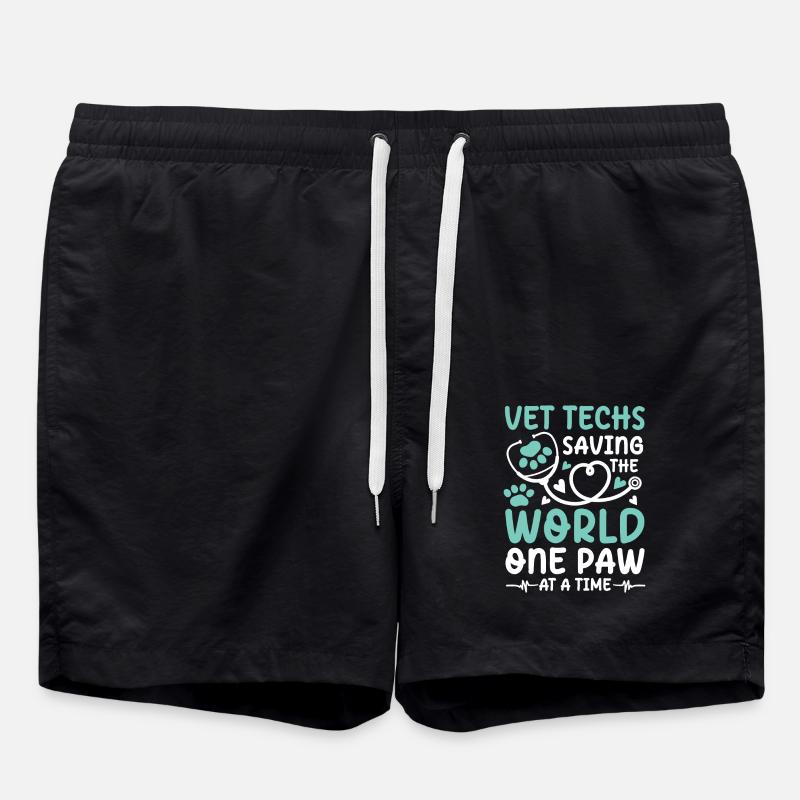Vet Techs Saving The World One Paw At A Time - Badeshorts - Schwarz