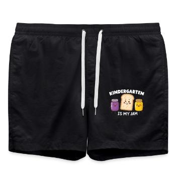 Funny Kindergarten Design - Tenue de petit-déjeuner - Short de bain - noir - Devant - AI Model Male 185 light (185cm)