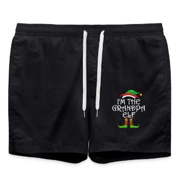 I'm The Grandpa Elf Shirt Matching Family - Swim Trunks - black - Front - AI Model Male 185 light (185cm)