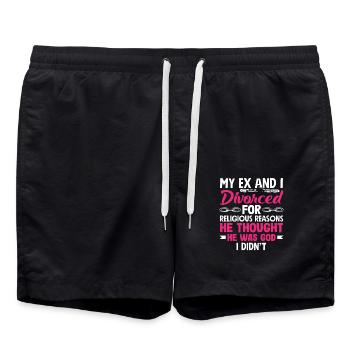 Mon ex et moi nous sommes laissés aller pour des raisons religieuses. - Short de bain - noir - Devant - AI Model Male 185 light (185cm)