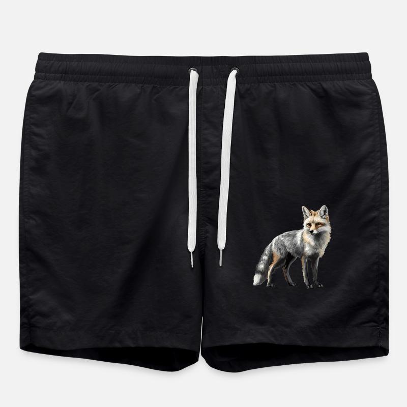 Gray Foxes Gray Fox - Swim Trunks - black