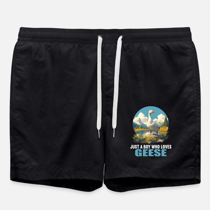 geese goose - Swim Trunks - black