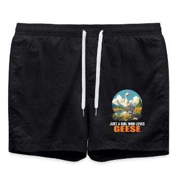 geese goose - Swim Trunks - black - Front - AI Model Male 185 light (185cm)