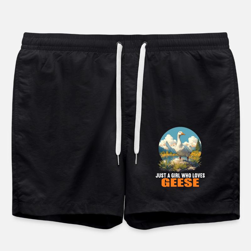 geese goose - Swim Trunks - black