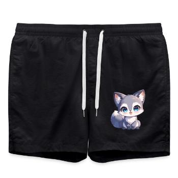 Gray foxes Gray fox - Swim Trunks - black - Front - AI Model Male 185 light (185cm)