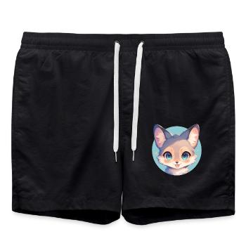 Gray Foxes Gray Fox - Swim Trunks - black - Front - AI Model Male 185 light (185cm)