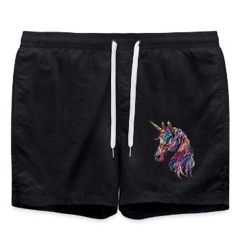 Einhorn - Badeshorts - Schwarz - Vorne - AI Model Male 185 light (185cm)