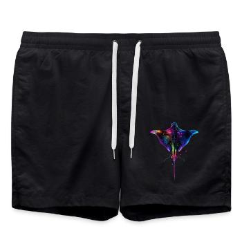 Stachelrochen - Badeshorts - Schwarz - Vorne - AI Model Male 185 light (185cm)