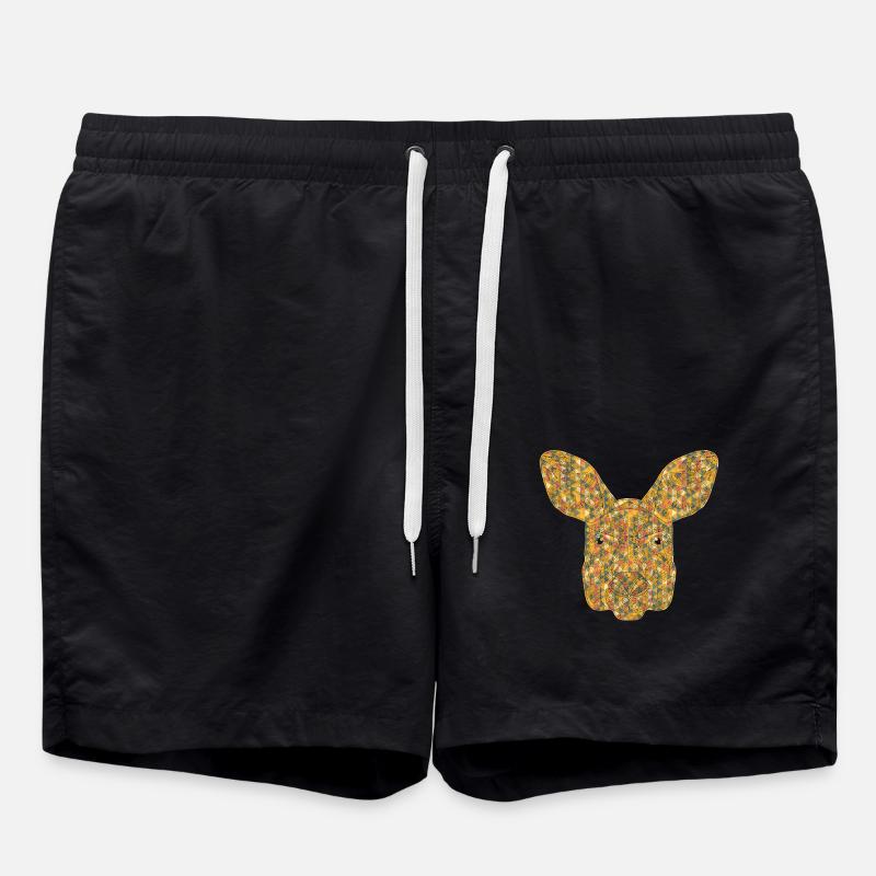 Kangaroo Geometric - Swim Trunks - black
