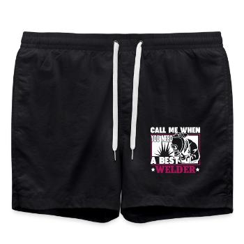 Call Me When You Need A Best Welder - Swim Trunks - black - Front - AI Model Male 185 light (185cm)