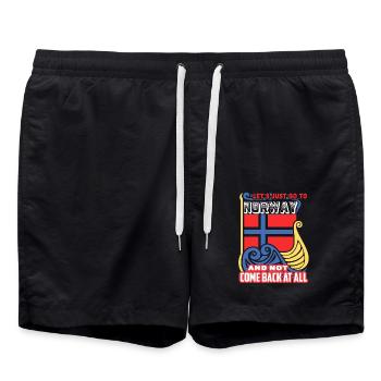 Let's Just Go To Norway And Not Come Back - Swim Trunks - black - Front - AI Model Male 185 light (185cm)