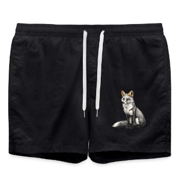 Gray foxes Gray fox - Swim Trunks - black - Front - AI Model Male 185 light (185cm)