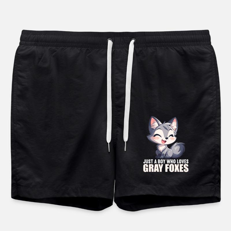 Gray foxes Gray fox - Swim Trunks - black