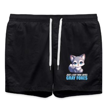 Gray foxes Gray fox - Swim Trunks - black - Front - AI Model Male 185 light (185cm)