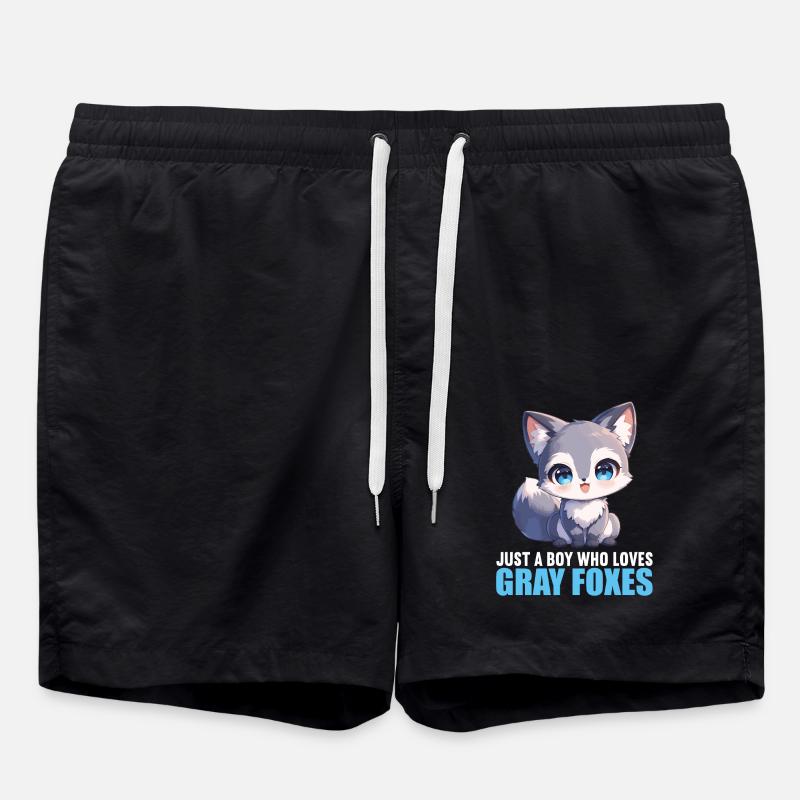 Gray foxes Gray fox - Swim Trunks - black
