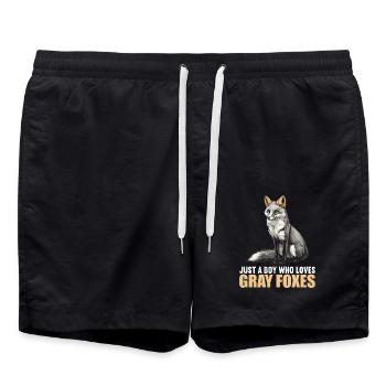 Gray Foxes Gray Fox - Swim Trunks - black - Front - AI Model Male 185 light (185cm)