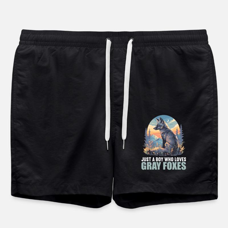 Gray foxes Gray fox - Swim Trunks - black