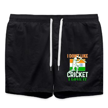 Ich mag Cricket nicht lustige indische Cricket-Fans - Badeshorts - Schwarz - Vorne - AI Model Male 185 light (185cm)