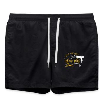 Coiffeur : je donne les meilleurs emplois de sèche-cheveux - Short de bain - noir - Devant - AI Model Male 185 light (185cm)
