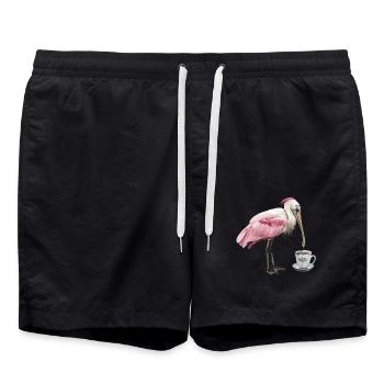 Löffel Kaffee - Badeshorts - Schwarz - Vorne - AI Model Male 185 light (185cm)
