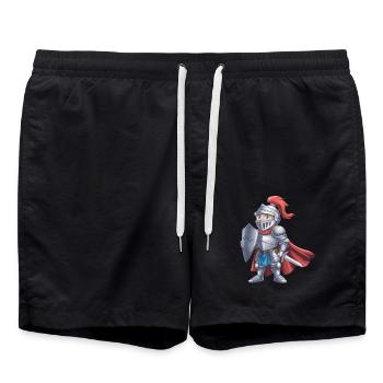 Freundlicher Ritter als Geburtstagsgeschenk Design - Badeshorts - Schwarz - Vorne - AI Model Male 185 light (185cm)