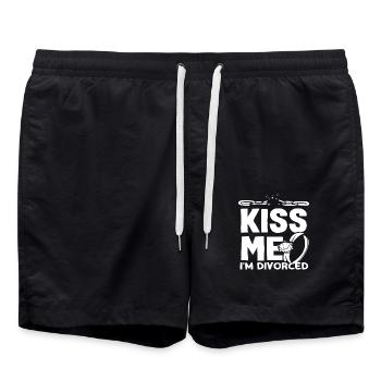 Embrasse-moi je suis divorcé Feiern Sie die Scheidung - Short de bain - noir - Devant - AI Model Male 185 light (185cm)