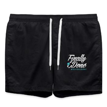 Endlich Geschiedene Scheidung - Badeshorts - Schwarz - Vorne - AI Model Male 185 light (185cm)