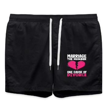 Le mariage comme principale cause de divorce - Short de bain - noir - Devant - AI Model Male 185 light (185cm)