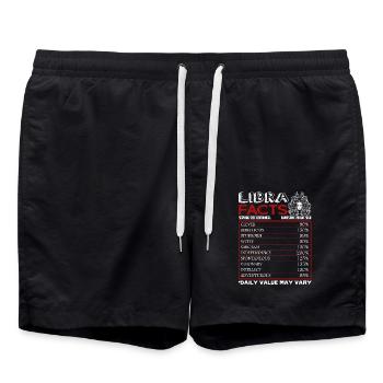 Libra Facts Shirts Sign Of Zodiac Horoscope - Swim Trunks - black - Front - AI Model Male 185 light (185cm)