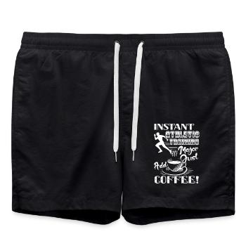Athletic Trainer Loves Coffee - Swim Trunks - black - Front - AI Model Male 185 light (185cm)
