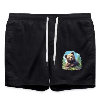 Grizzlis Ours grizzly - Short de bain - noir - Devant - AI Model Male 185 light (185cm)