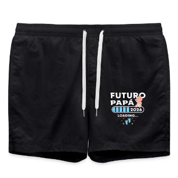 Futur Pape 2026 Premier Père 2026 - Short de bain - noir - Devant - AI Model Male 185 light (185cm)