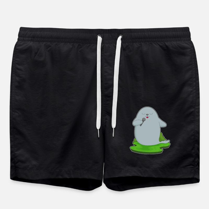 Seal Singer Microphone Music - Swim Trunks - black