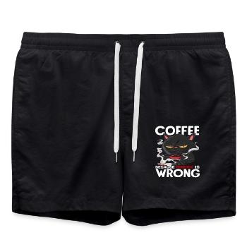 Chat amateur de café parce que le meurtre est une erreur - Short de bain - noir - Devant - AI Model Male 185 light (185cm)