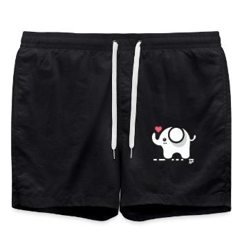 Kleiner süßer Elefant mit Liebe und Herz - Badeshorts - Schwarz - Vorne - AI Model Male 185 light (185cm)