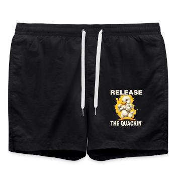 Libérez le charlatanisme avec Muscle Duck Im - Short de bain - noir - Devant - AI Model Male 185 light (185cm)