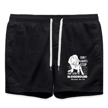 Look At Bloodhound Dog - Swim Trunks - black - Front - AI Model Male 185 light (185cm)